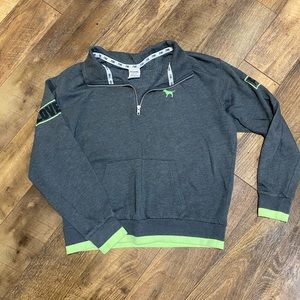VS PINK gray quarter zip